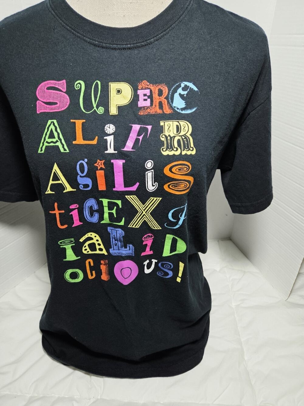 Disney Mary Poppins Shirt Adult Sz M Black Short Sleeve Crew Neck Retired Camero